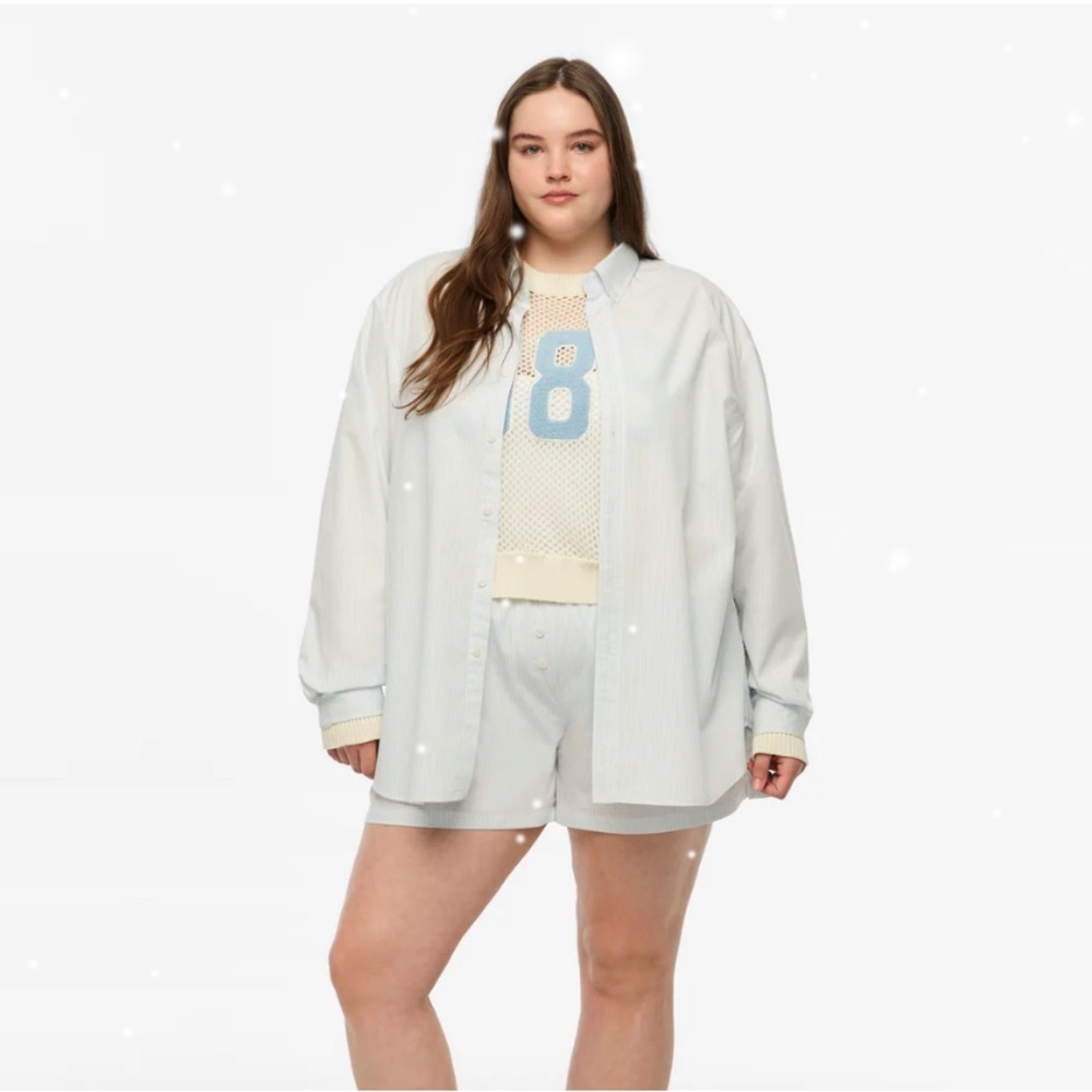 Taylor Swift 1989 Seagull Blue Stripe Poplin Shirt